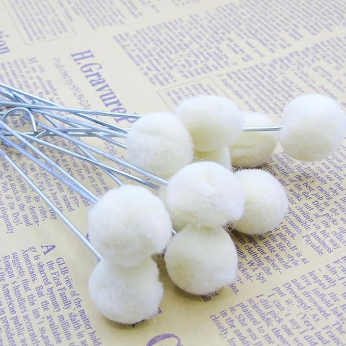 50 Packs Wool Daubers Glue Daubers Ball Brush Leather Dye Tool Leather Dye Dauber Dyeing Applicator with Metal Handle for DIY Crafts Projects