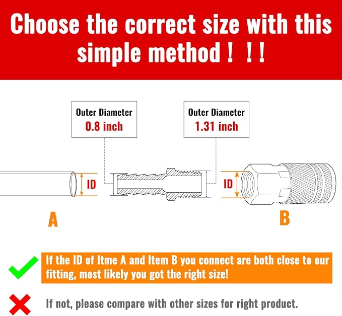 SUNGATOR Hose Barb Fittings 3/4 Inch Barb × 1 Inch NPT, Brass Air Hose Fittings, 3/4" to 1" NPT Male Air Line Repair Connector Kit, Brass Male Thread Pipe Adapter (2 Pack)