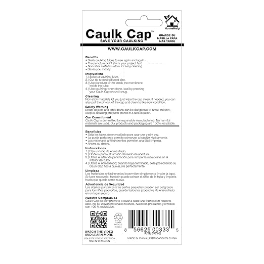CCY Caulk Saver Series, Reusable Caulk Tube Sealers with Built-in Puncture Pin, 2 Pack