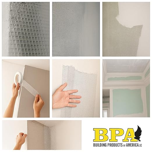 BPA Mesh Drywall Tape, 2 Inch x 300 Ft Roll – Self-Adhesive Fiberglass Joint Tape for Drywall Repair, Cracks, and Wall Reinforcement