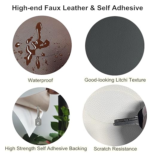 ILOFRI Self Adhesive Leather Repair Patch Tape 3x60 inch, Vinyl and Leather Repair Kit for Couches, Furniture, Car Seat, Boat Seat, Sofa, Vinyl Upholstery, Chair, Interior - Dark Brown #1