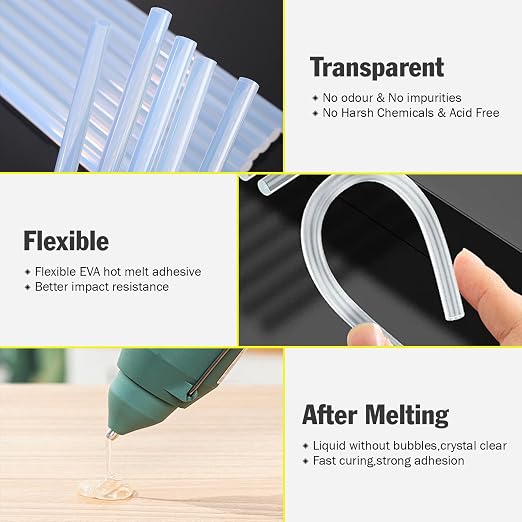 1000 Pack Mini Hot Glue Sticks, 4" Long x 0.27" Diameter Glue Sticks for Mini Glue Guns, Multipurpose for Wood, Metal, Glass, Plastic, Floral, Fabric, Leather, Foam, Floral