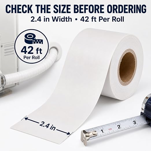 5 Rolls 2.4 in x 42 ft Each Air Conditioner Pipe Wrap Tape, PVC AC Line Set Tape, Weather-Resistant Tubing Protective Wrap for Mini Split Lines, Wires and Cables