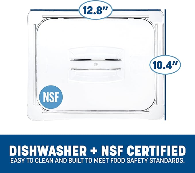 Carlisle FoodService Products Storplus 1/2-Size Food Pan Lid for Catering, Buffets, and Restaurants, Polycarbonate, 12.75 x 10.38 Inches, Clear