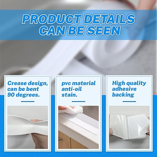 2 Rolls Widened Caulk Tape 2.3''x10.5FT for Stronger Adhesion, Waterproof Self Adhesive Toilet Caulk Strip, White Sealing Caulking Tape for Toilet Base Bathroom Shower Bathtub