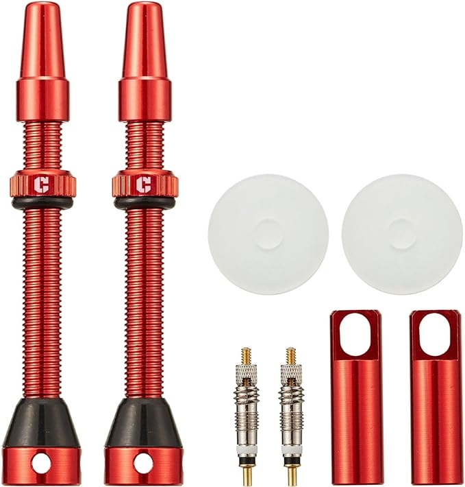 Corki Cycles Tubeless Presta Valve Stem 40 44 55 60 80 100mm with 2PCS Valve Core and 2PCS Remover Tool (Black Red Gold Rainbow)