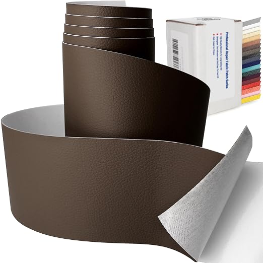 3 X 60 inch Self Adhesive Leather Repair Patch, Dark Coffee Leather Repair Tape for Furniture, Adhesive Leather Patch for Car Seat Repair, Leather Repair Kit for Couch (Dark Coffee)