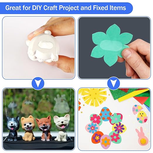 JANYUN 280 Pcs Mounting Putty, Double Sided Sticky Dots Clear Poster Putty | Removable Sticky Tack,No Trace Balloons for Wall Hanging Pictures Adhesive Putty for Home Office Crafts Decor 20x10mm