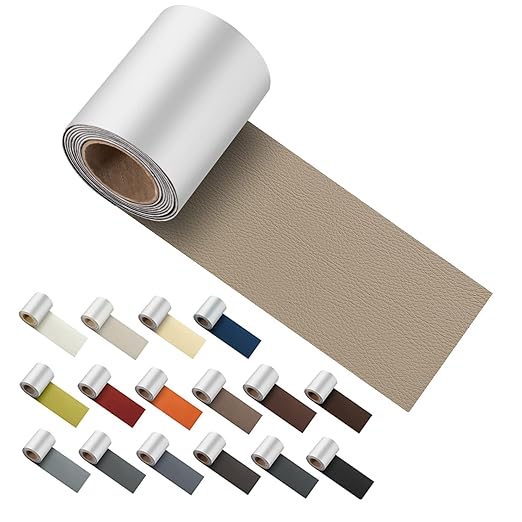 ILOFRI Self Adhesive Leather Repair Patch Tape 3x60 inch, Durable Vinyl and Leather Repair Kit for Couches, Car Seat, Boat Seat, Sofa, Vinyl Upholstery, Chair, Interior - Ivory Brown #1