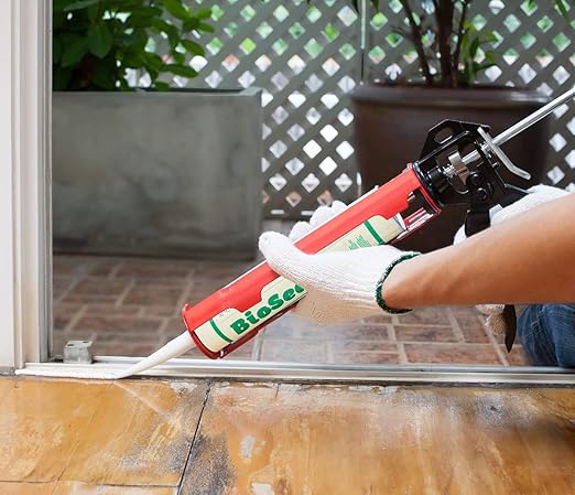 Clear BioSeal 100% Silicone Sealant Caulk Kitchen and Bath Grade, Waterproof and No Odor No Color Change 10.1 Ounce Cartridge, 25 Clear Tubes Box