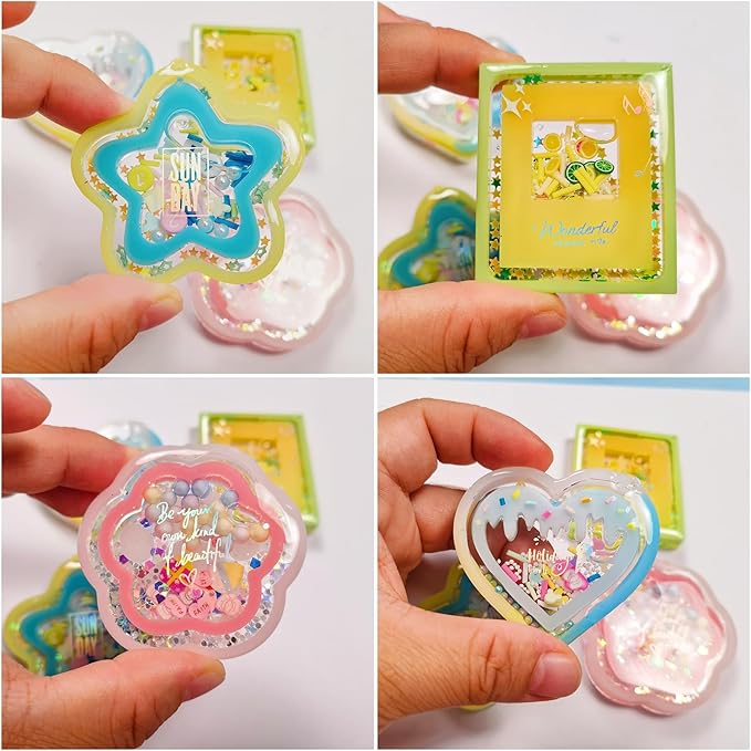 Resin Shaker Molds Set Kawaii Keychain Charms Pack of 9 Epoxy Silicone Trays Precision Tip Applicator Bottle Kit Bundle