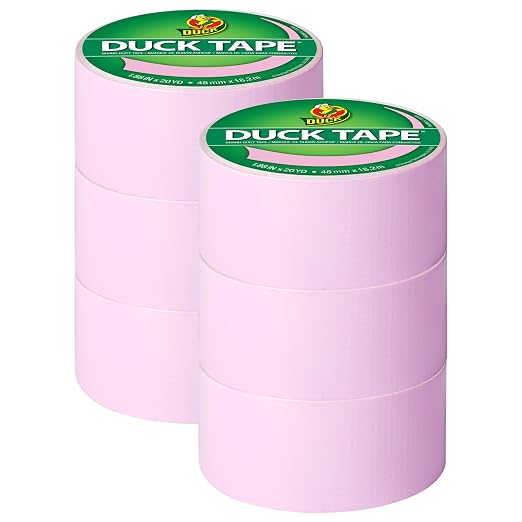 Duck Brand Color Duct Tape, 6-Roll, Baby Pink (240976_C)