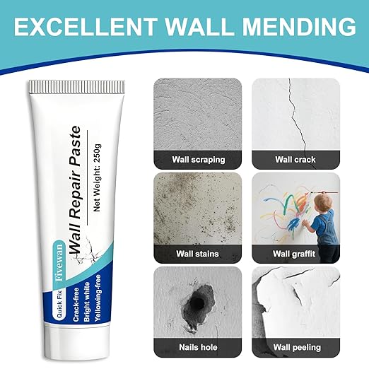 Drywall Repair Kit, Fivewan Wall Mending Agent with Scraper, Wall Patch Repair Kit, Simple Filling of Wall Holes＆Efficient Crack Repair