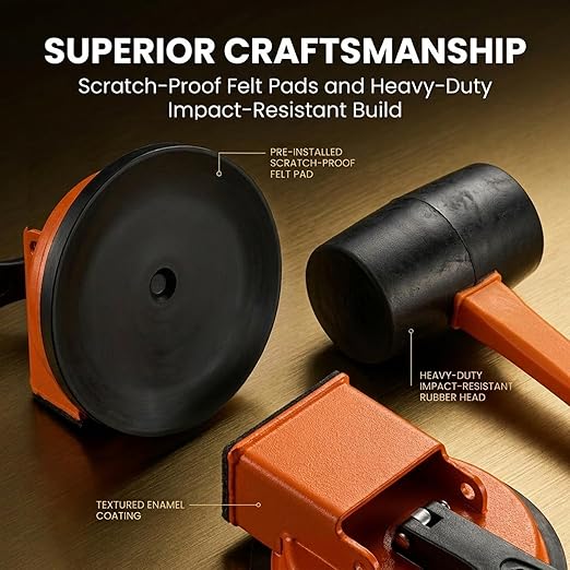 Sakerplus Floor Gap Fixer Tool, Heavy Duty Flooring Gap Repair Tool with Enhanced Vacuum Suction Cup for Laminate, Vinyl, Hardwood & Tile Floors (Orange*1)