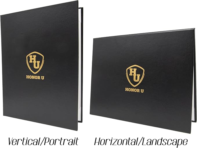 Green Faux Leather Document Cover A4 (8.3x11.7 UK) Size | Tent-Style Opening, Non-Padded with Custom Metallic Foil Printing | Professional Presentation for Awards, Diplomas and Certificates