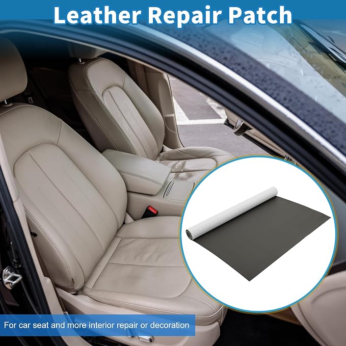 Self Adhesive Leather Repair Patch Strong Stickiness 30"x16" Leather Repair Tape PU Leather Deep Gray 1 Pcs