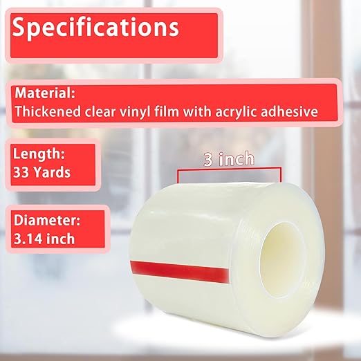 Birllaid Window Sealing Tape, Window AC Insulation Air Conditioner Sealing Tape,3 Inch x 99 FT(33 Yards), No Residue, Clear