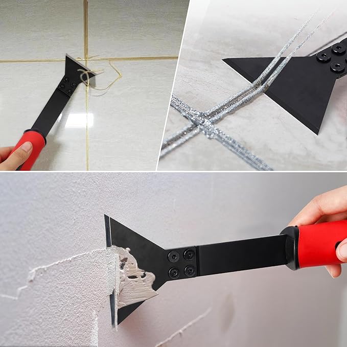Grout Removal Tool, Tile Grout Scraper Saw, Caulk Remover,Multifunctional Scraper Tool Set with Detachable Blades for for Removing Paint, Wallpaper, Glue, Stains, Putty