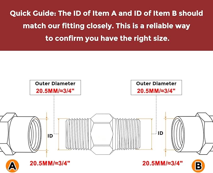 Pack of 4, 1/2" Male NPT to 1/2" Male NPT Solid Brass Hex Nipple Hose Connectors, Male Pipe Adapter for Pipe Leak Repair, Bathroom Remodeling, Tool Extensions, Compression