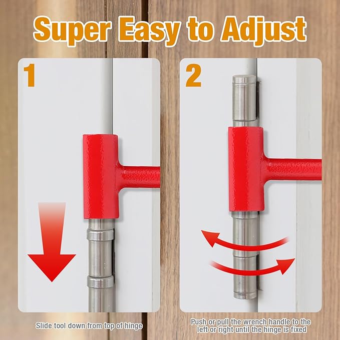 ASIEIT 4-Piece Door Hinge Adjustment Tool, Hinges Gap Adjusting Wrench, Universal Door Hinges Adjuster, Door Hinge Repair Tool, 0.55-0.98 Inch, for Round Bolt Standard Gauge, Repair, Home
