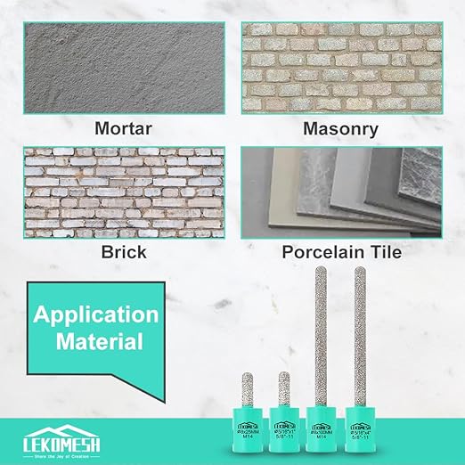 Diamond Mortar Raking Bit 5/16" x 1" (8mm x 25mm) Brickwork Joint Mortar Removal and Tuck Pointing for Old Mortar,Blown,Damaged Bricks or Natural Stone Removal 5/8"-11 Thread