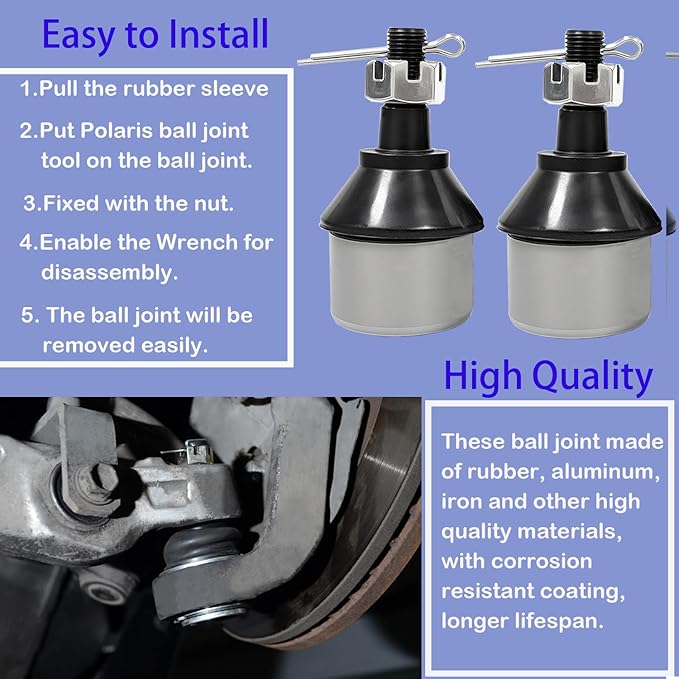 Ball Joint & Ball Joint Removal Tool for Polaris Sportsman 400 450 500 570 600 700 800 Ranger 400 425 500 570 700 800 Magnum 325 330 425 500 Trail Blazer Boss Worker Xplorer ACE Big Boss OEM# 7061158