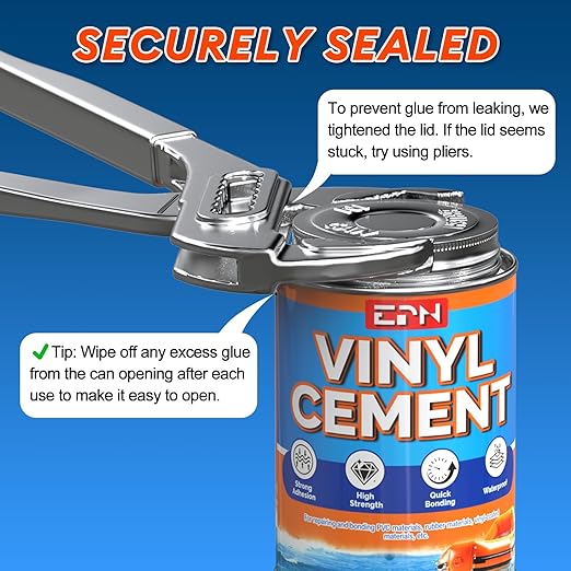 EPN Vinyl Cement, High Strength Vinyl Glue, Waterproof Pool Liner Repair Kit for Inflatables, Air Mattress, Swimming Ring, Tent, Bounce House, Inflatable Toys, Kayak