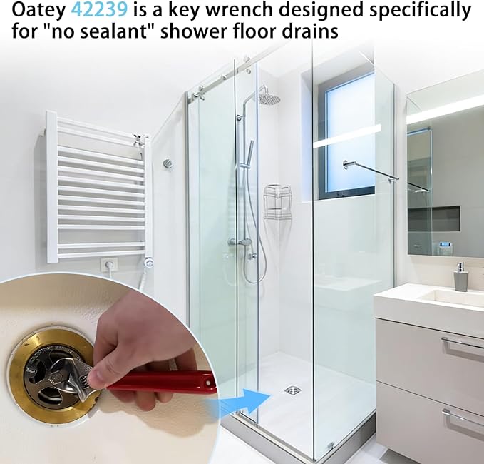 42239 Shower Drain Wrench Compatible with No-Caulk Shower Drains, Drain Pipe Kit
