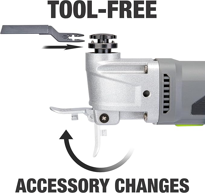 Genesis Oscillating Tool 3.5 Amp Oscillating Multi Tool with 3.7° Oscillation Angle, 6 Variable-Speeds with 16-Piece Accessory Set, Storage Box, Carrying Bag, and 2 Year Warranty (GMT35T)