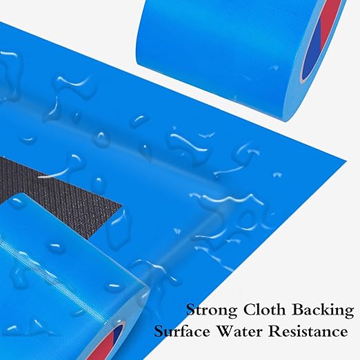 Blue Heavy Duty Duct Tape, 4 Inch x 55 Yards, Industrial Grade Waterproof & UV Resistant, Strong Adhesive for Indoor Outdoor Repairs, Crafts, Home Improvement, Moving Packing and DIY Projects
