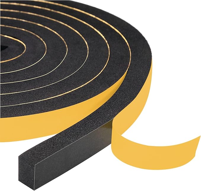 Yotache Foam Weather Stripping Tape 3/4" W X 3/8" T (New Adhesive Craft), Neoprene Foam Rubber Seal for Door Frame Insulation, Sounproofing, 13 Ft Length