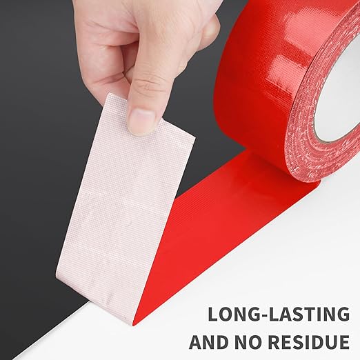 Red Duct Tape Heavy Duty Waterproof, 40 Yards X 2 Inch, 9 Mils Thickness Strong Adhesive Sticky, No Residue, Easy Tear by Hand for Home Repairs Indoor Outdoor Crafts Packing HVAC and Construction