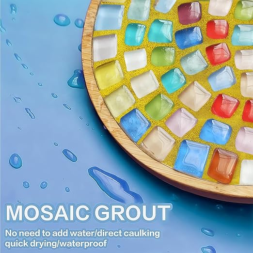 Mosaic Crystal Grout, Mosaics Tile Tools, Mosaic Tile Accessories – Essential for Handmade Grouting and Perfect for DIY Craft Projects (Yellow, 4.5oz)