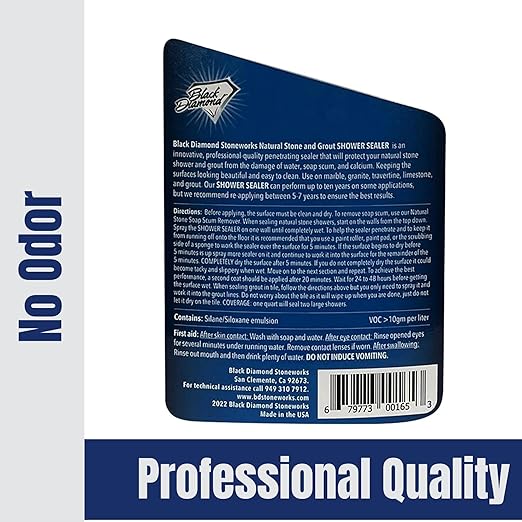 Natural Stone Shower Sealer Quart + Ultimate Grout Cleaner with Brush Quart (2-Pack) – Seals & Protects Showers, Deep Cleans Tile & Grout