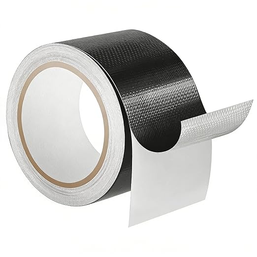Quinnsus Waterproof Repair Tape for Fabric, Awnings, Tarp, Tents, RV Roof, Underbelly, Canvas, Sail and Boat Cover, UVproof and Heat-Resistant Tear Repair Pctch Kit(Black, 3 Inch X 25 Ft)