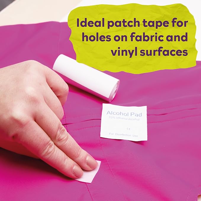 ATack Fabric and Vinyl Tear Repair Tape, Clear, 3-Inches by 20-Inches (2-Set), Waterproof Vinyl Repair Hole Patch Kit for Tent, Exercise Ball, Kayak, Inflatable Bed, Pool Float, and Airbed Mattress