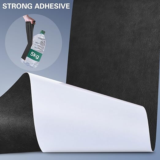 Self Adhesive Leather Repair Patch Kit, 31.4 in x 16 in Large Vinyl Leather Repair Tape for Furniture, Car Seat, Couch, Sofa, Chair Retro Black