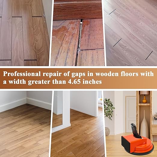Floor Gap Fixer Tool with 10 Reusable Sticky Pads, Enhanced Suction Cup Laminate/Vinyl Flooring Tool for Fix Gaps, Professional Heavy Duty Floor Gap Repair Kit for Vinyl Plank Hardwood Floor