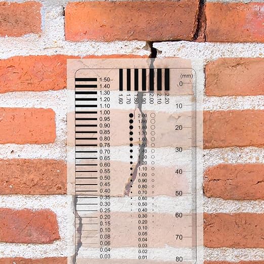 Concrete Crack Width Ruler, Clear Crack Width Gauge High-Precision Measurement Tool for Precise Inspection of Surface Defects (3 Piece)