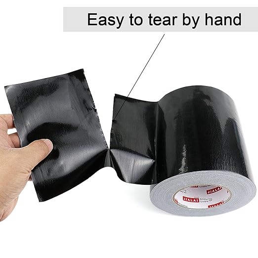 Wide Duct Tape, Industrial Grade 30Yards (90 ft) Wide 6'' Tape Duct, 9 Mil Heavy-Duty, Waterproof, Strong, Flexible, No Residue, for Crafts & Home Improvement (Black, 6'' x 90ft)