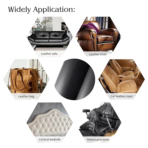 BSZHTECH Leather Repair Tape Self-Adhesive Leather Repair Patch for Couch Furniture Sofas Car Seats Advanced PU Vinyl Leather Repair Kit (Black, 3.9X79 inch)