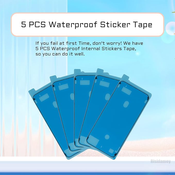 5 PCS for iPhone 13 Pro Max Waterproof Pre-Cut Adhesive Sticker | Screen Sealing Tape 6.7" Repair Water Resistant Internal Fix Stickers Kit for 13ProMax A2641 A2643 A2644 A2645 A2484