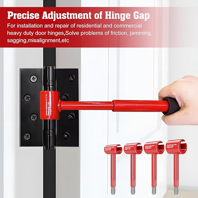 Vdsfand 4 in 1 Door Hinge Adjustment Tool Kit Door Gap Adjustment Tool for Precise Hinge Gap Adjustment Upgraded Hinge Gap Adjusting Wrench for Installation and Repair of Residential and Commercial