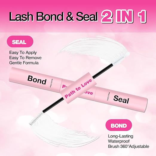 Professional Lash Cluster Glue Kit – 150H Strong Hold Bond & Seal Waterproof Eyelash Glue,Long-Lasting Adhesive for DIY Cluster Lashes,Home Use,Beginners & Pros (White,2-Pack (5ml+5ml+0.24oz)