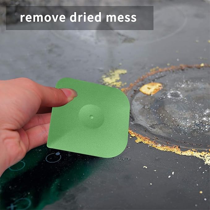 Plastic Pan Dish Pot Food Kitchen Scraper Tool Set, 3 pcs Nylon Plastic Cast Iron Skillet Cleaner Scrubber Scrapper, Kitchen Scraper Non-Scratch (Green)