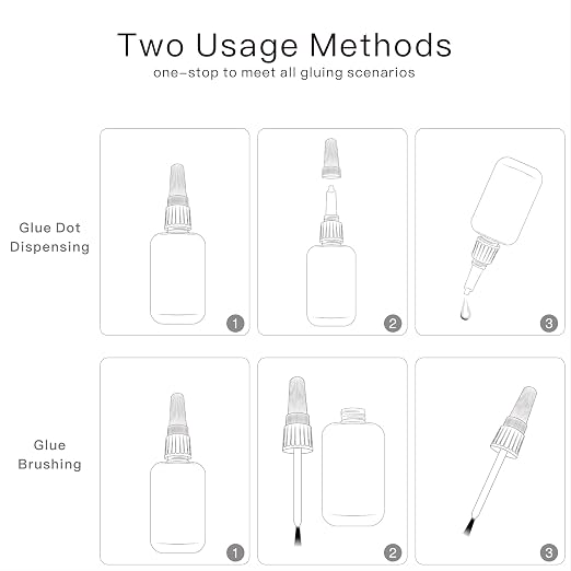(2-in-1) Shoe Glue with Brush Applicator & Nozzle,Boot Glue,Clear Instant for Sole Repair,Shoe Heel Repair,Bonding Various Materials Such as Rubber,Leather