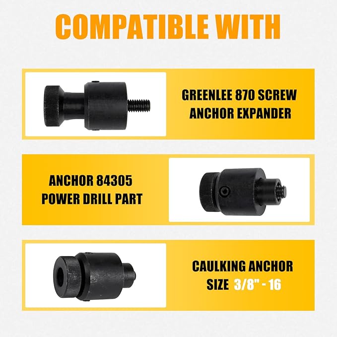 RANSOTO 870 Screw Anchor Expander Hollow Wall Set Tool Compatible with Greenlee 84305 Power Drill Part Caulking Anchor Size 3/8"-16