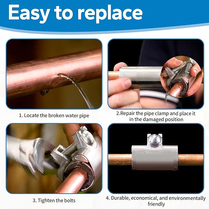 1” X 3” inches pipe repair clamp, Stainless Steel Clamp with one Bolt, repair water pipe leak or copper pipe leak repair kit(26-30MM)