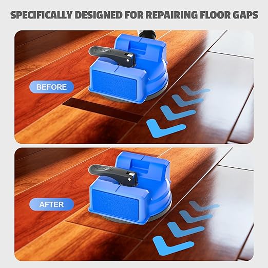 2PCS Floor Gap Fixer Tool, Dual-Side Striking Vacuum Suction Plank Gap Repair Kit with Grip Pads, Quick Fix for Laminate, LVP, Hardwood, Engineered Wood & Tile Floor Expansion Joints