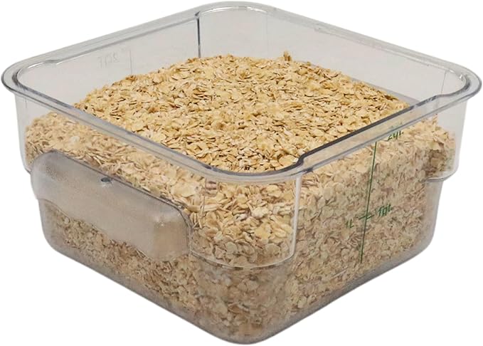 FSE Square Food Container, 2 Quart, Polycarbonate, Reusable, Clear, NSF, (LID SOLD SEPARATELY)